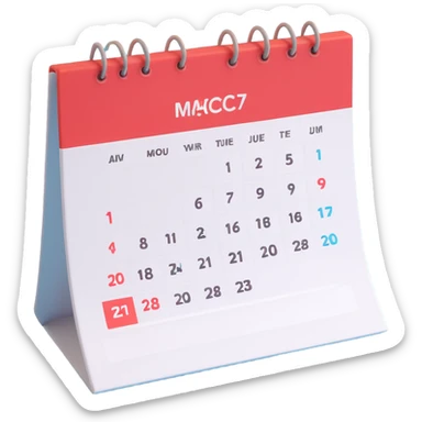 calendar in perspective, only the date, without the rest of the text sticker