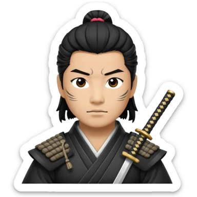 I want a black and white samurai. It is for an icon. sticker