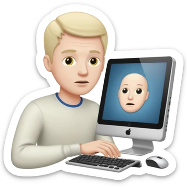 A WHITE MAN WITH A PC  sticker