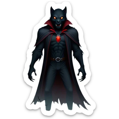 Icon for Horror Movies: A chilling collage with a monstrous werewolf or vampire, dark silhouettes, eerie graveyards, and creepy elements like spiders and tombstones. Ghostly fog surrounds, with a blood-red moon in the sky. The atmosphere is unsettling, eerie, and haunting. Transparent background. sticker