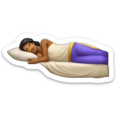 I want a genie like Aladdin sleeping in a bed making money sticker
