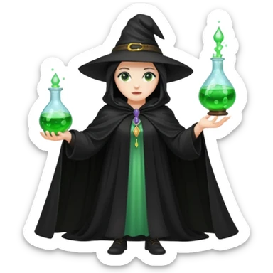 full-body witch gave a magic potion  sticker