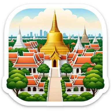 ​Cinematic Realistic Nakhon Pathom, Thailand, depicted as a historic cityscape dominated by the iconic Phra Pathom Chedi, surrounded by lush gardens, bustling local markets, and traditional Thai architecture, bathed in warm golden light and rendered with rich textures that capture its cultural and historical significance, sticker