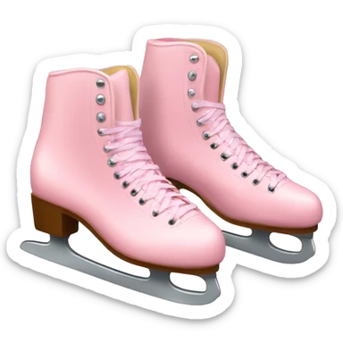 pair of pastel pink ice skates sticker