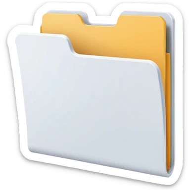 A minimalist open folder with tiny, suggesting a space ready to be filled. maintaining a clean and modern look. Flat UI illustration, digital art, empty state design, neutral background. sticker