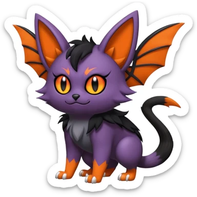 Noibat-Litten-Torracat-fusion-Fakemon-Pokémon-creature  sticker