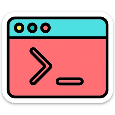 modern simple terminal emulator icon with command prompt symbol, suitable for app icons sticker