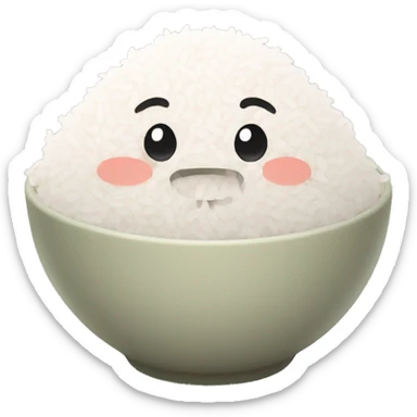 cute rice, white rice, aesthetic, detailed, 4k, soft, soft colors, minimalist  sticker