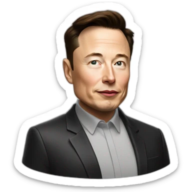 elon musk zeigt daumen sticker
