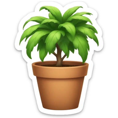 potted plant under the house roof sticker