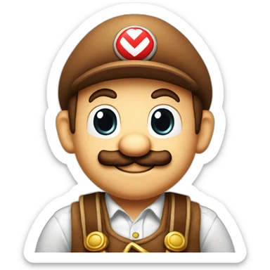 super mario going to the octoberfest with traditional bavarian clothes sticker