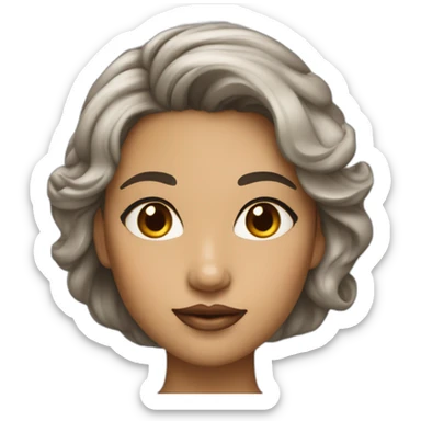 Boss lady wealthy rich caramel skinned girl with Asian features and full lips sticker