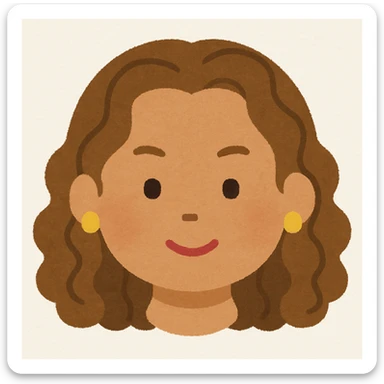 Beyonce's head only, no neck, in the style of Irasutoya, cute simple Japanese illustration, soft colors, round features sticker