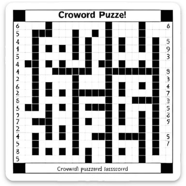 part of a newspaper crossword sticker