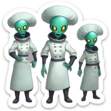 alien chef scifi roguelike rpg style inspired by slay the spire digital art sticker