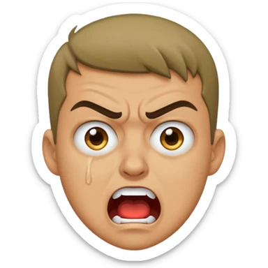 gay angry rage screaming loudly cryjng sticker