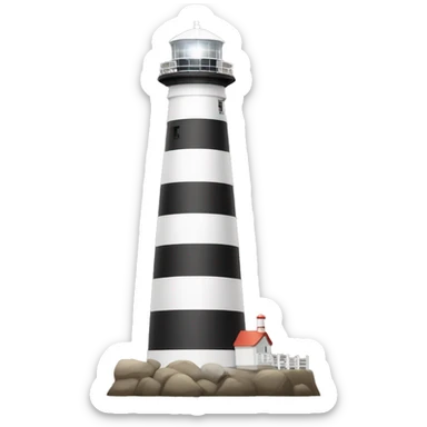a lighthouse with the beam on sticker