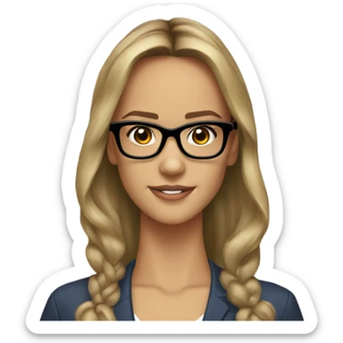 Caucasian Jessica alba with glasses  sticker