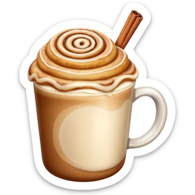 Latte and cinnamon roll sticker