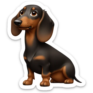 Very Wired haired sausage dog from the side dark Color  sticker