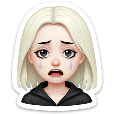 Goth girl crying emoji sticker