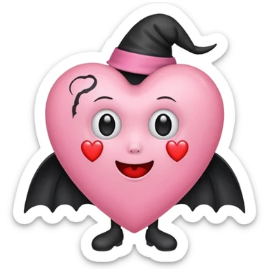  pastel pink heart Halloween sticker