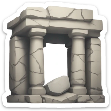 A broken down stone Altar sticker