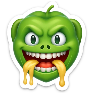 Evil greedy hungry salivating emoji sticker