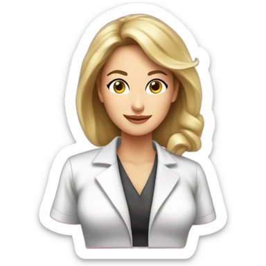 Posh-Radiologist-performing-breast-mammography-to-leni-klum sticker