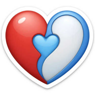 corazon mitad celeste y otra mitad blanco sticker