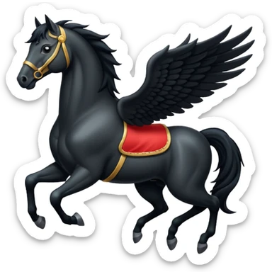 A black flying horse sticker