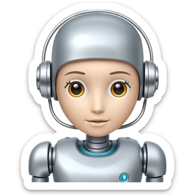 Generate a robotic medical AI assistant sticker