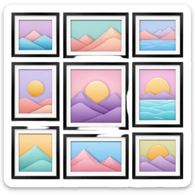 girly framed gallery of photos sticker