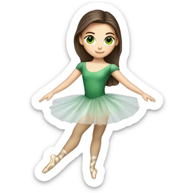 Very clear brunette haired whit plaid skin and green eyes doing ballet  sticker