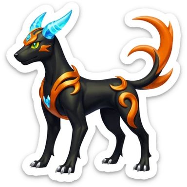 Shiny 4-legged Electrike-Virizion-Zygarde-Houndoom-fusion, full body sticker