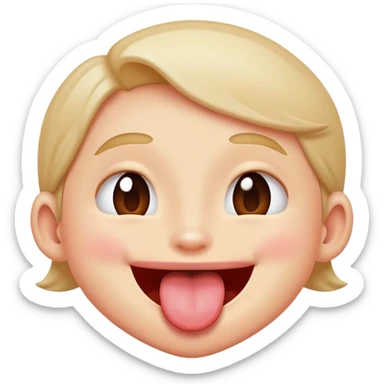 Smiling face sticking tongue out and blushing  sticker