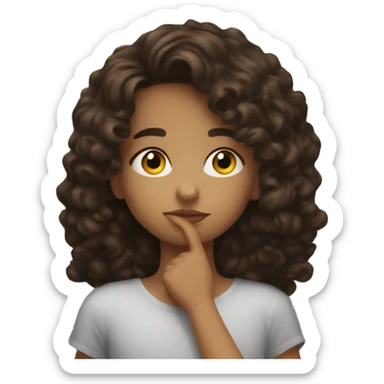 A  white brunet girl kissing a brunete curly brown boy sticker