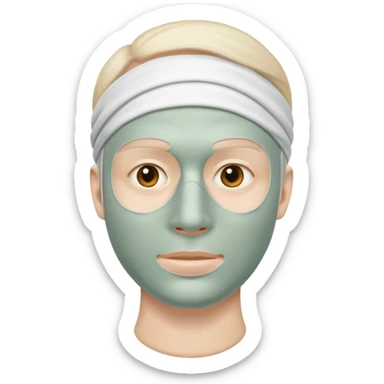 man with white clay face mask on sticker