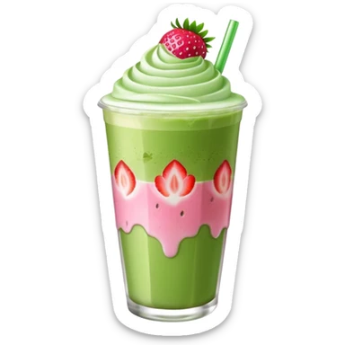 iced matcha latte strawberry  sticker