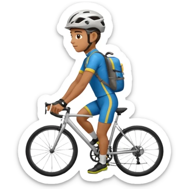 Cyclist with backpack sticker