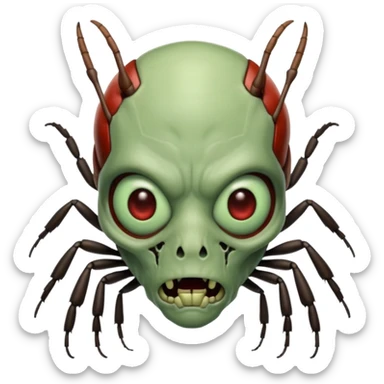 Zombie ant man face  sticker