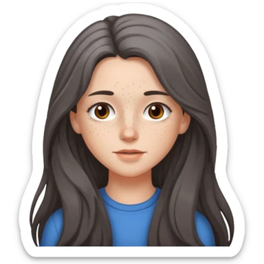 brunette girl long hair with gray hairs sticker