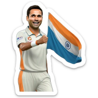 hyper realistic narendra modi in blue indian cricket team jersey doing cristiano ronaldo's celebration 'siuuu' sticker