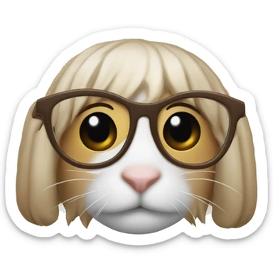 konijn met bril sticker
