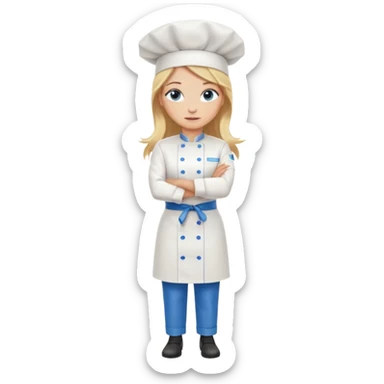 Full body 
Sexy Long Blonde hair blue eyed female chef arms folded sticker