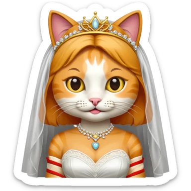 cat bride sticker