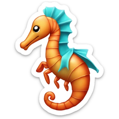 Prawn riding a seahorse sticker