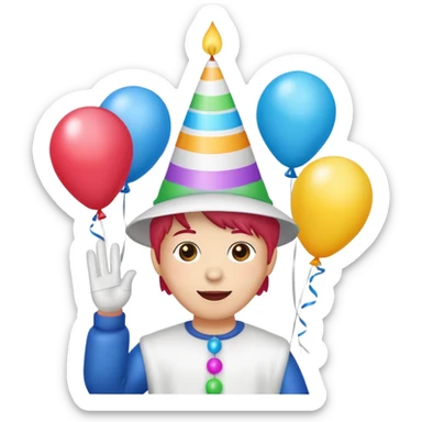 white candle with balloons sticker