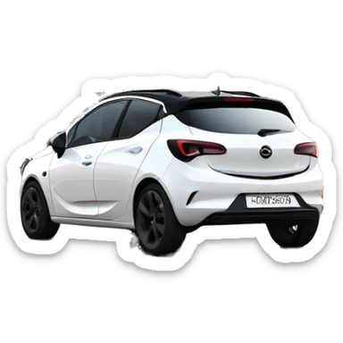 Opel Corsa from 2022 in white wird a black roof sticker