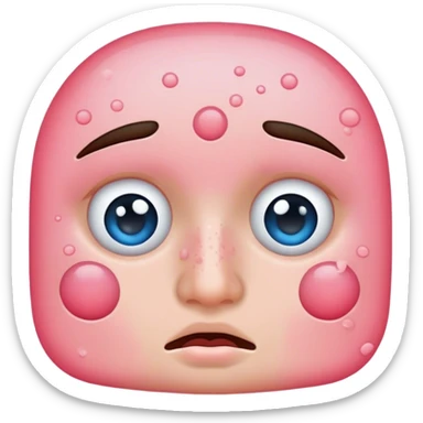 face with lots of pimples sticker